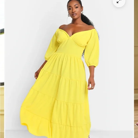 TIERED MAXI A LINE DRESS - Picture 3 of 7